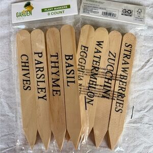Garden Party Wooden Plant Markers - Herb & Fruit Labels